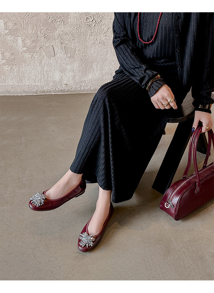 Karin Luna Full Leather Inside and Out~Gorgeous Fireworks Flat Granny Shoes