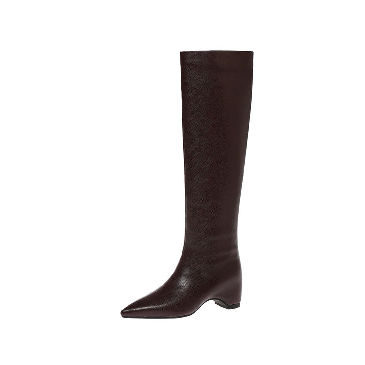 Karin Luna Hot-Selling Internal Height Increase Pointed Toe Straight-Leg Hot-Selling Long Boots