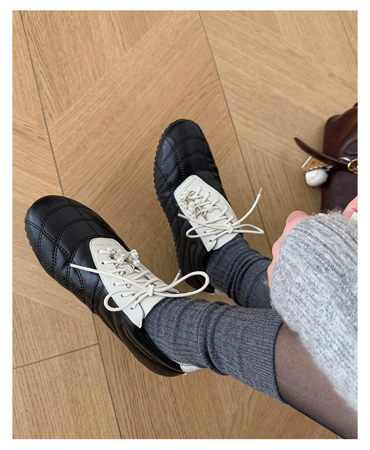 Karin Luna Casual Shoes Series~  In stock Xiaohongshu Hot-Selling Lace-Up Thick-Soled Deep Mouth Single Shoes