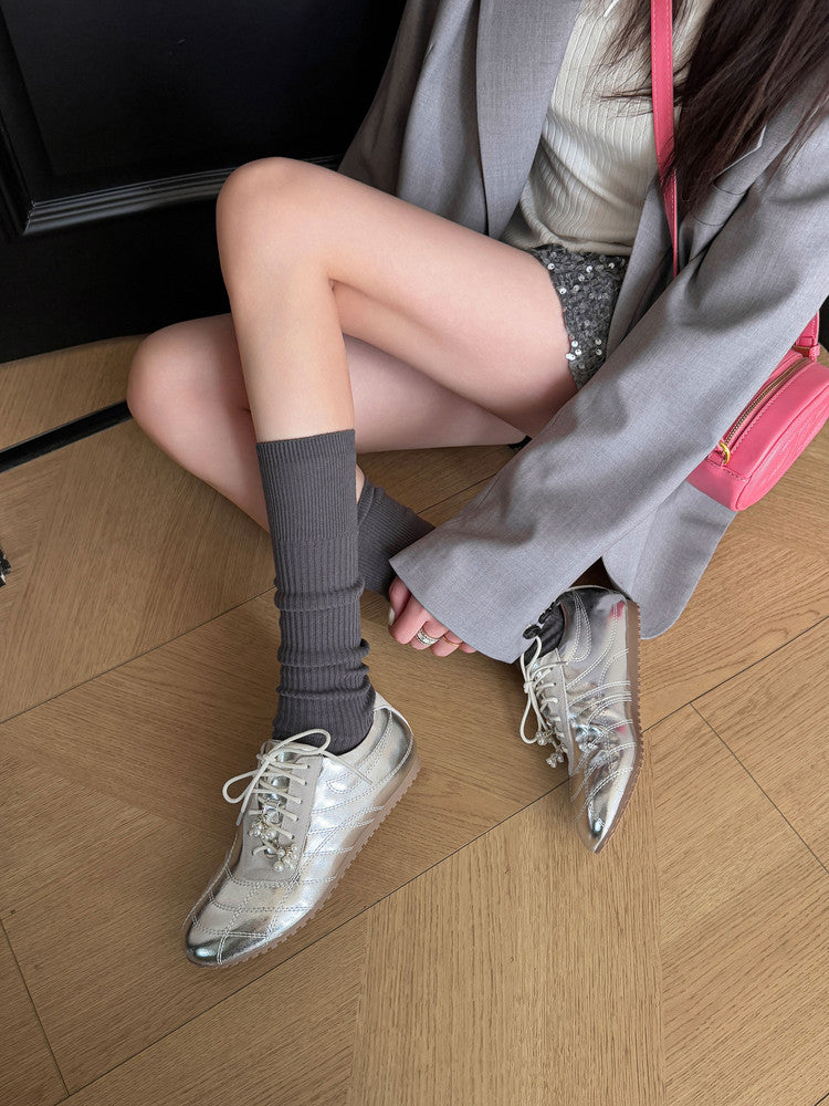 Karin Luna Casual Shoes Series~  In stock Xiaohongshu Hot-Selling Lace-Up Thick-Soled Deep Mouth Single Shoes