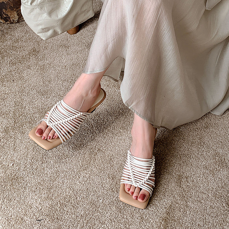 Karin Luna Bestseller Woven Vacation Style Series~ Elegant High Heel Slippers