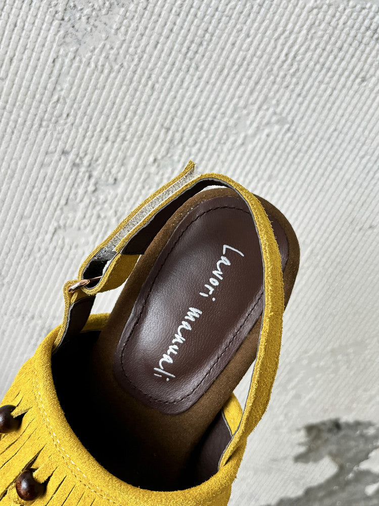 Karin Luna  Tassel Series~Spot Goods  In-stock Clip-toe Square Toe Sandals