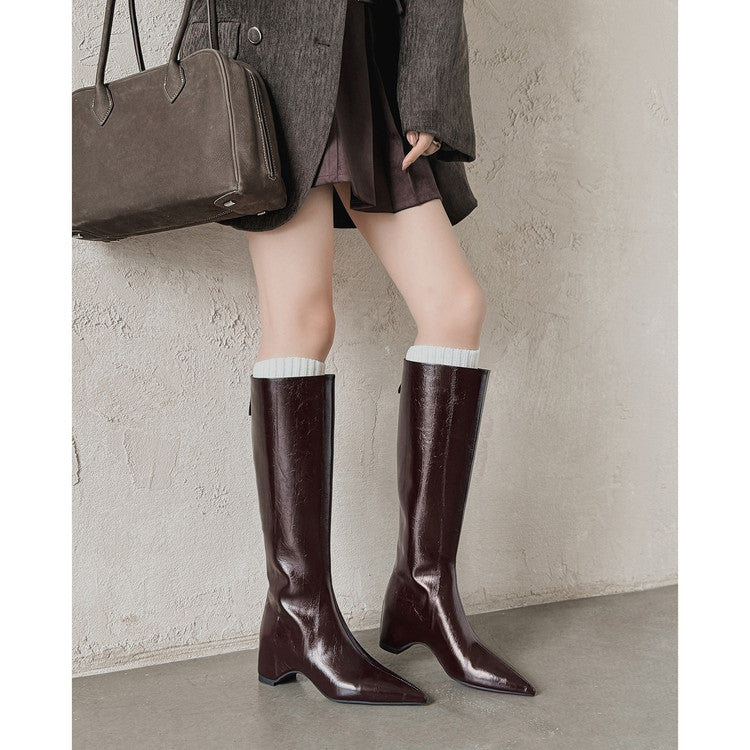 Karin Luna Elegant Style Pointed Toe Internal Height Increase Long Boots