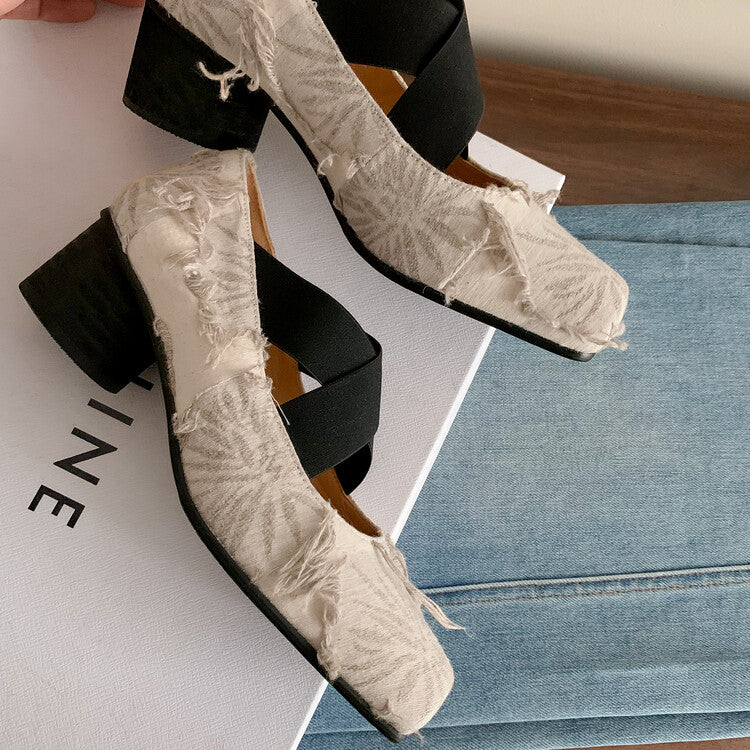Karin Luna Chinese Pop is the Top Flow~ Orchid Pavilion Preface  New Chinese Style National Aesthetics Retro Cross Strap Mary Jane Shoes