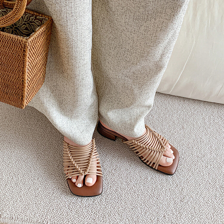 Karin Luna In Stock Spot Goods  Resort Style Handwoven Flat Sole Slippers