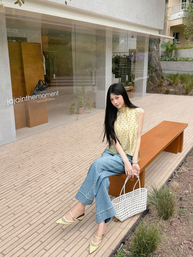 Karin Luna Casual Feel~In stock Pointed Toe Hollow Design Note Pointed Toe Slippers