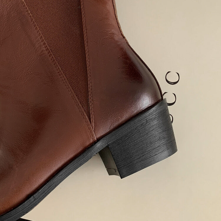 Karin Luna In Stock In stock   Classic first-layer cowhide Chelsea elastic ankle boots
