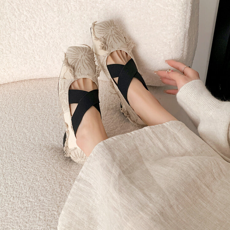 Karin Luna Chinese Pop is the Top Flow~ Orchid Pavilion Preface  New Chinese Style National Aesthetics Retro Cross Strap Mary Jane Shoes