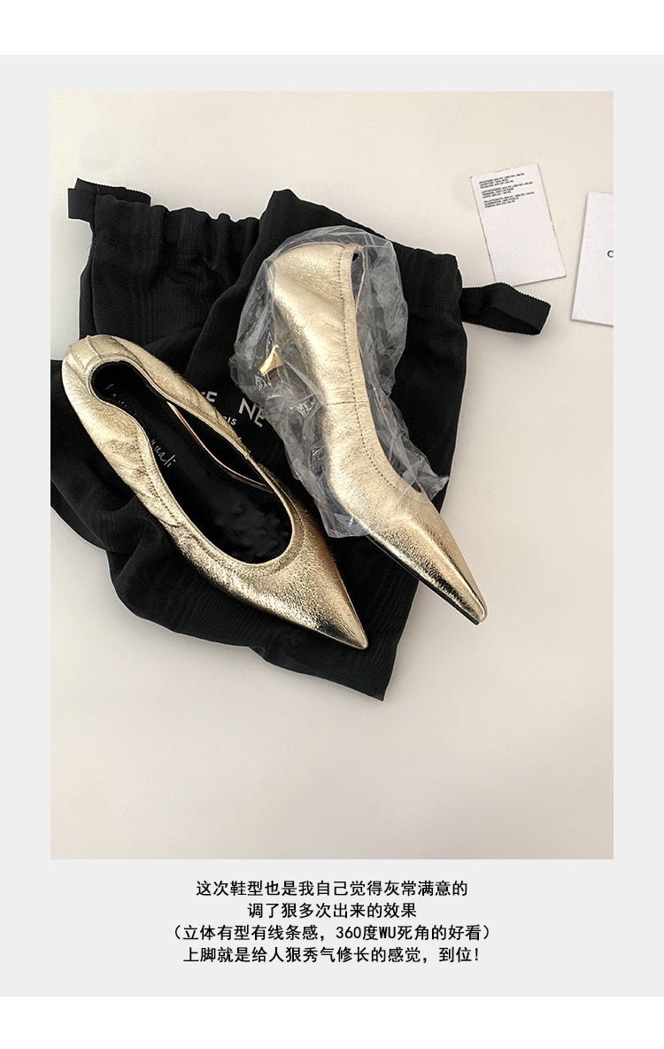 Karin Luna In Stock Spot Goods    Vintage Classic Style Shallow Mouth Single Shoes