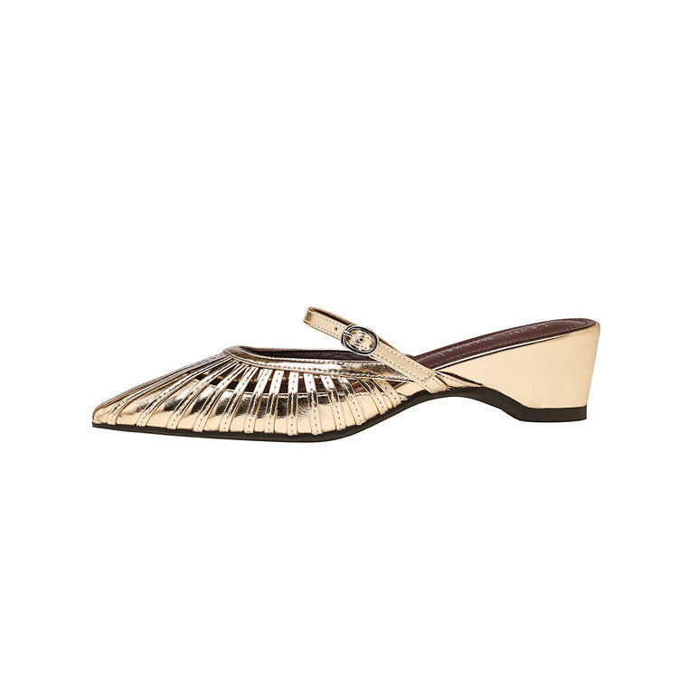 Karin Luna Casual Feel~In stock Pointed Toe Hollow Design Note Pointed Toe Slippers