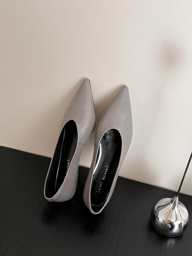 Karin Luna In Stock Spot Goods Classic three-color pointed toe metal heel shoes