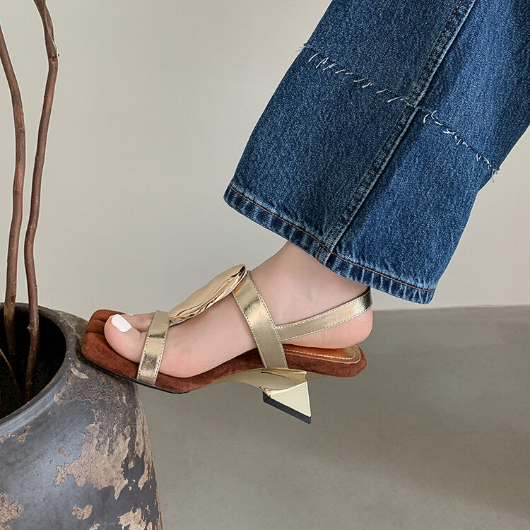 Karin Luna Hot-Selling Fasteners  Irregular Heel Open-Toe Sandals