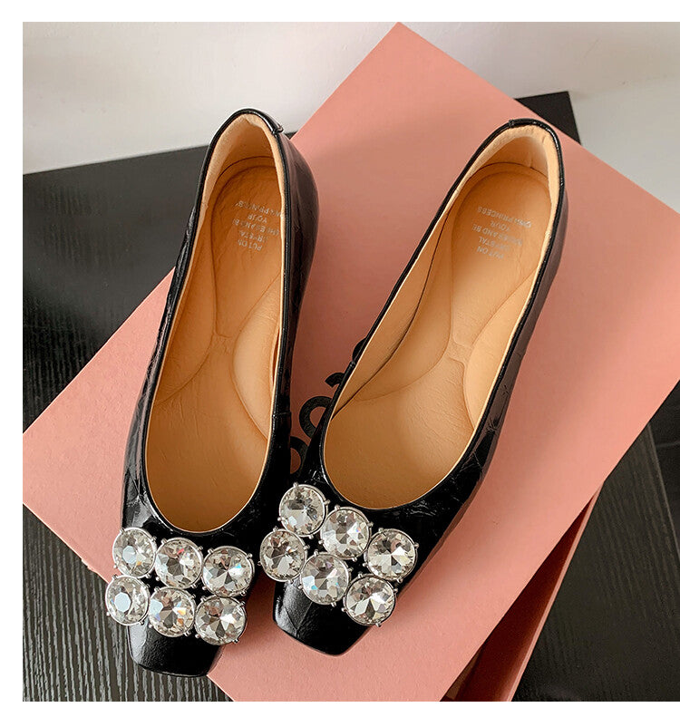 Karin Luna High Quality Low Price ！Hot-selling Fasteners Full leather inside and out Trendy Plaid Fabric Super Beautiful Flat Cowhide Shoes