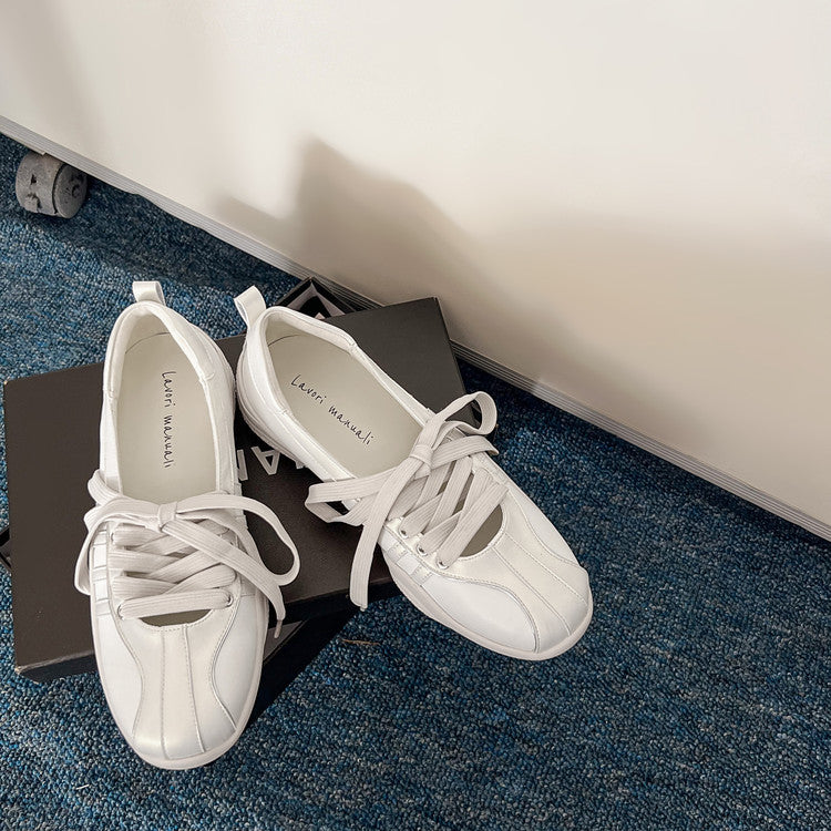 Karin Luna Casual Shoes Series~  In Stock Hot-Selling Versatile Lace-Up Casual Deep Mouth Flats