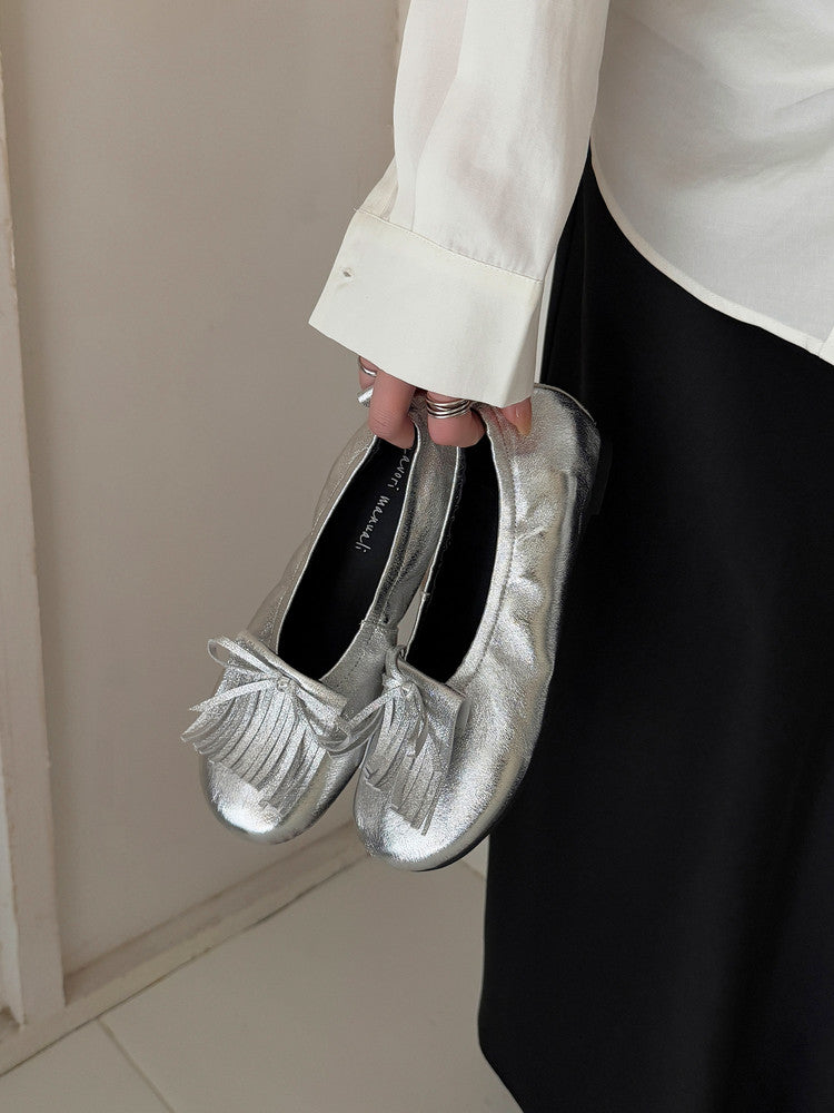 Karin Luna In Stock Spot Goods   Tassel Round Toe Hidden Wedge Mary Jane Shoes