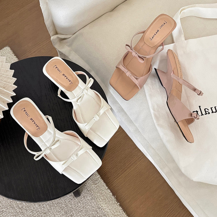Karin Luna Hot Item Hot Item Self-Flow Square-Toe Irregular Heel Slippers