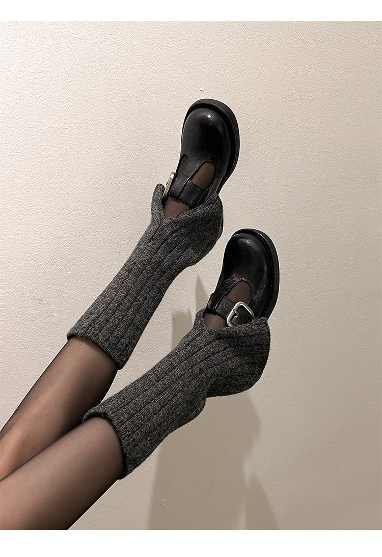 Karin Luna In Stock Spot Goods round Head t Round Toe British Style Single Shoes