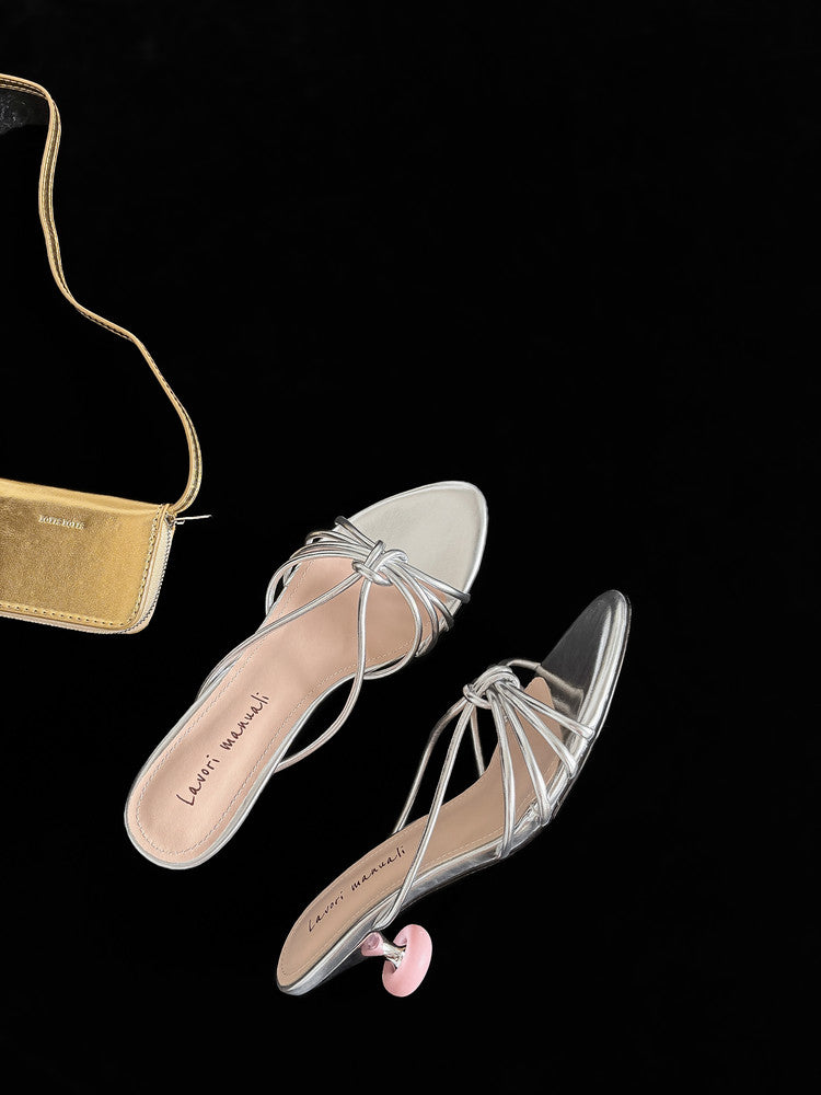 Karin Luna In Stock In Stock  In Stock Round Toe Cross Hollow Round Toe Stiletto Slippers