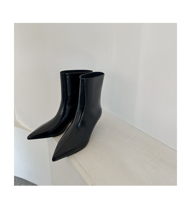 Karin Luna In Stock Spot Goods Minimalist Tube Kitten Heel Short Boots