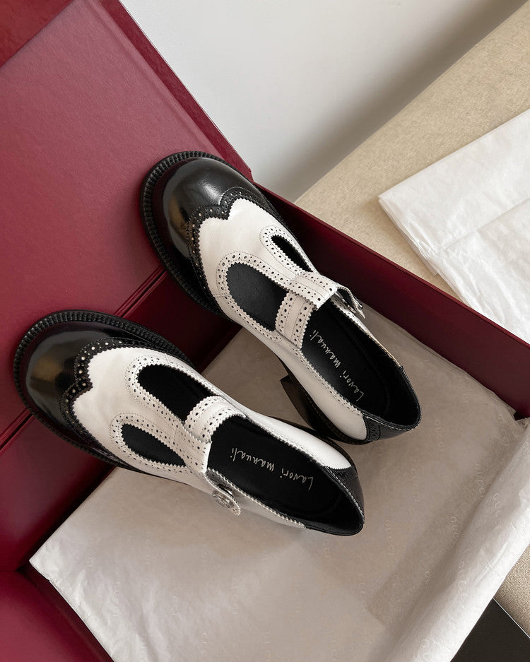 Karin Luna In Stock Spot Goods  Color Matching t Round Toe British Style Single Shoes