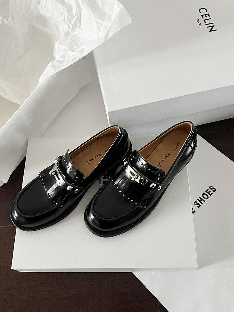 Karin Luna Casual Shoes Series~ Spot Goods Spot Goods Hot-selling Tassel Element Small Gold Buckle Single Shoes