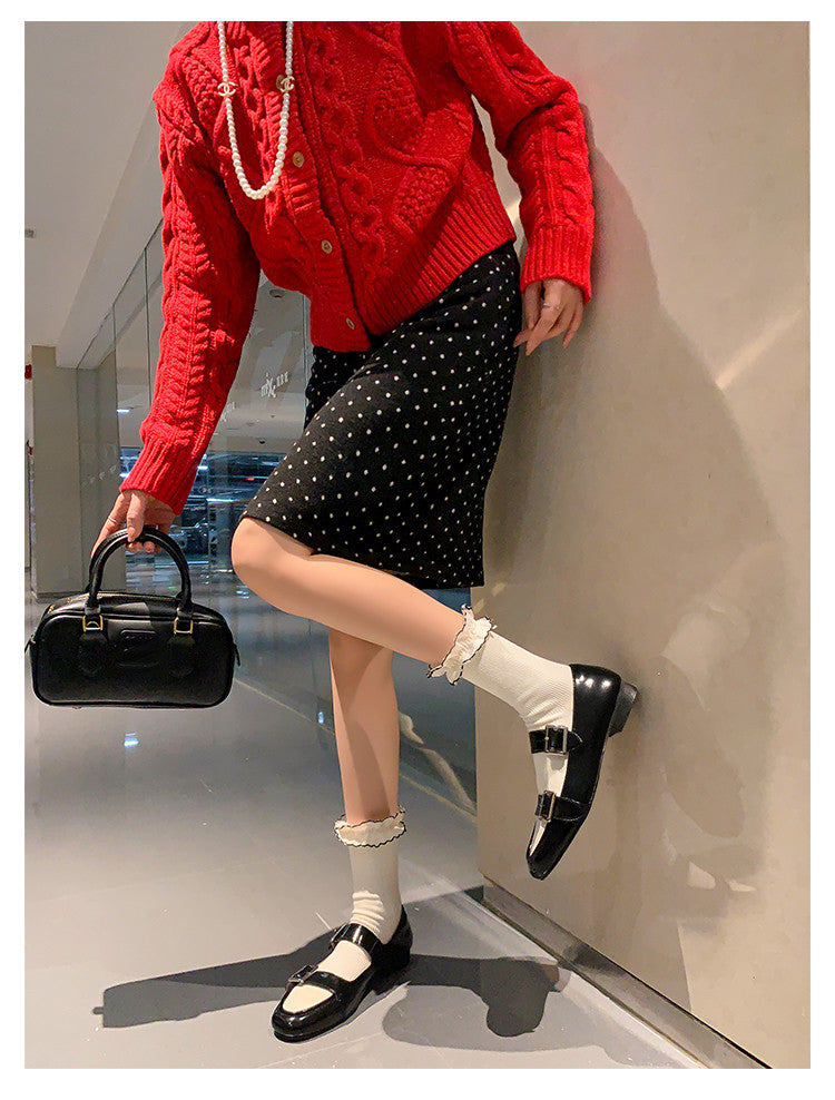 Karin Luna In Stock Spot Goods One-Strap Height-Increasing Belt Buckle Single Shoes