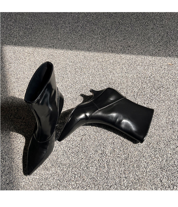 Karin Luna In Stock  Spot Goods Elegant kitten heel pointed toe trendy ankle boots