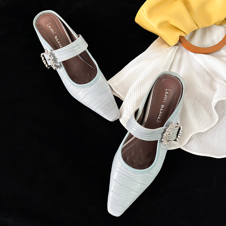 Karin Luna In Stock Spot Goods Full Layer Rhinestone Exquisite Closed-Toe Slippers