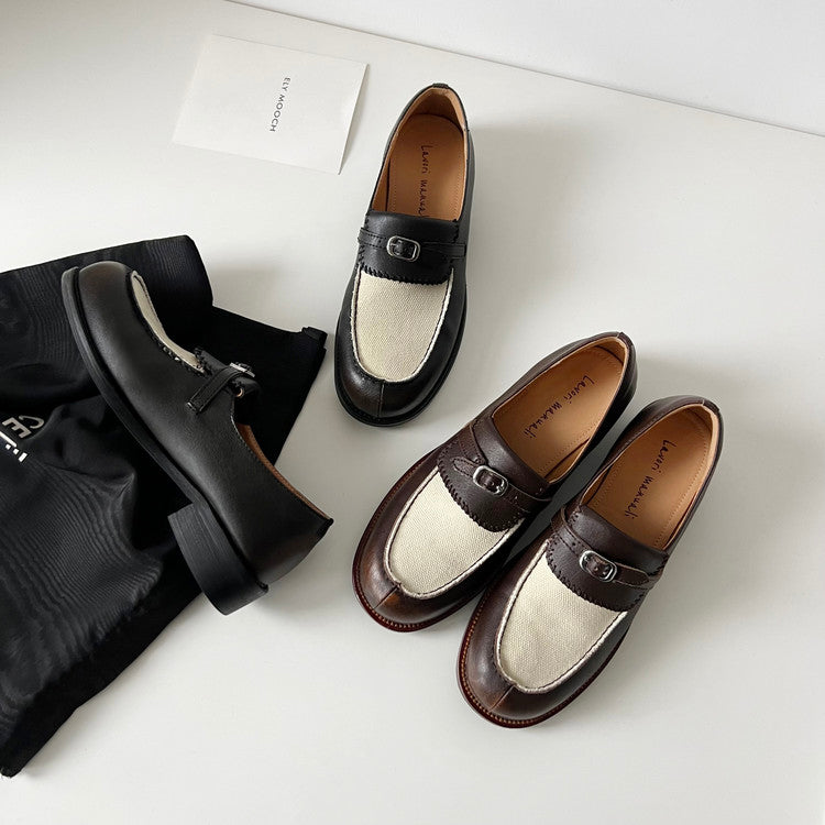 Karin Luna Casual Shoes Series~  In stock Classic color-blocking British style deep-mouth single shoes
