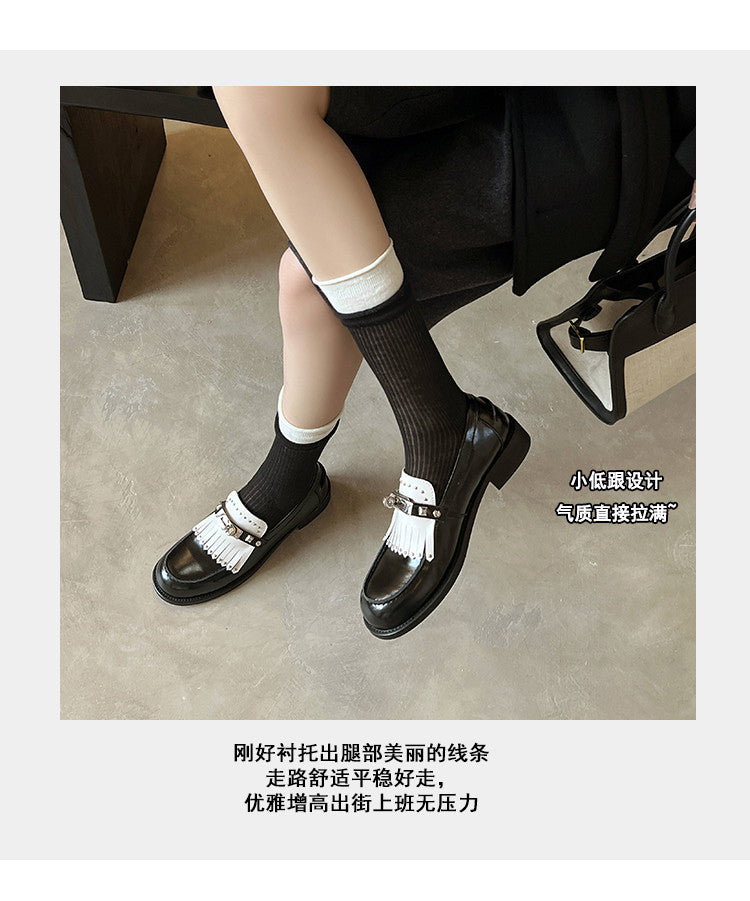 Karin Luna Casual Shoes Series~ Spot Goods Spot Goods Hot-selling Tassel Element Small Gold Buckle Single Shoes