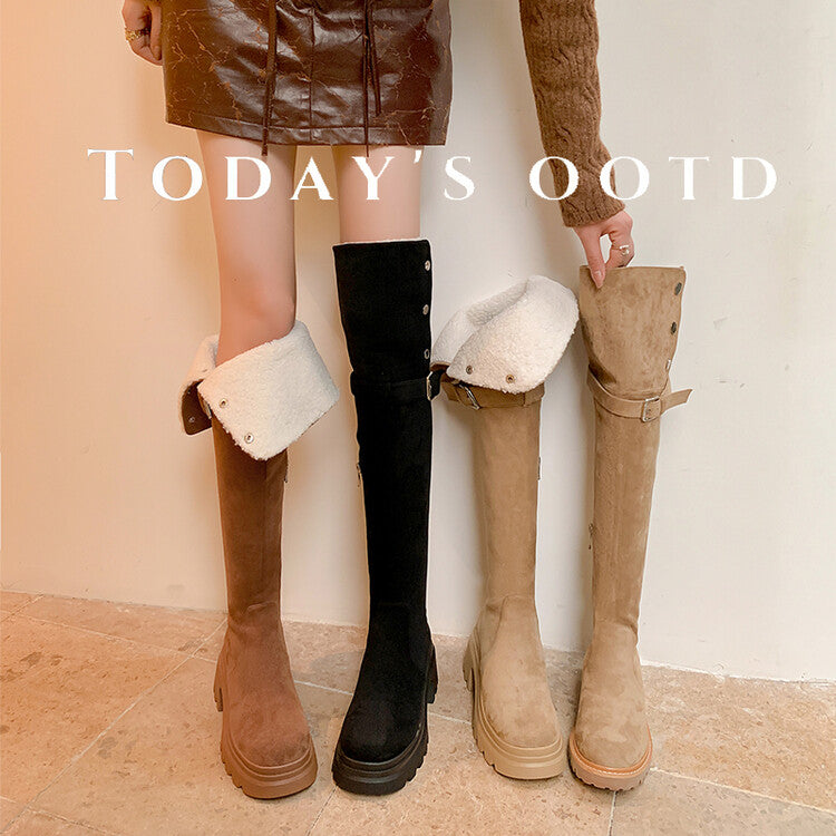 Karin Luna has prepared stock  Main Push Main Push  Hot-selling Large Sole Self-flowing Foldable Round Toe Over-the-Knee Boots