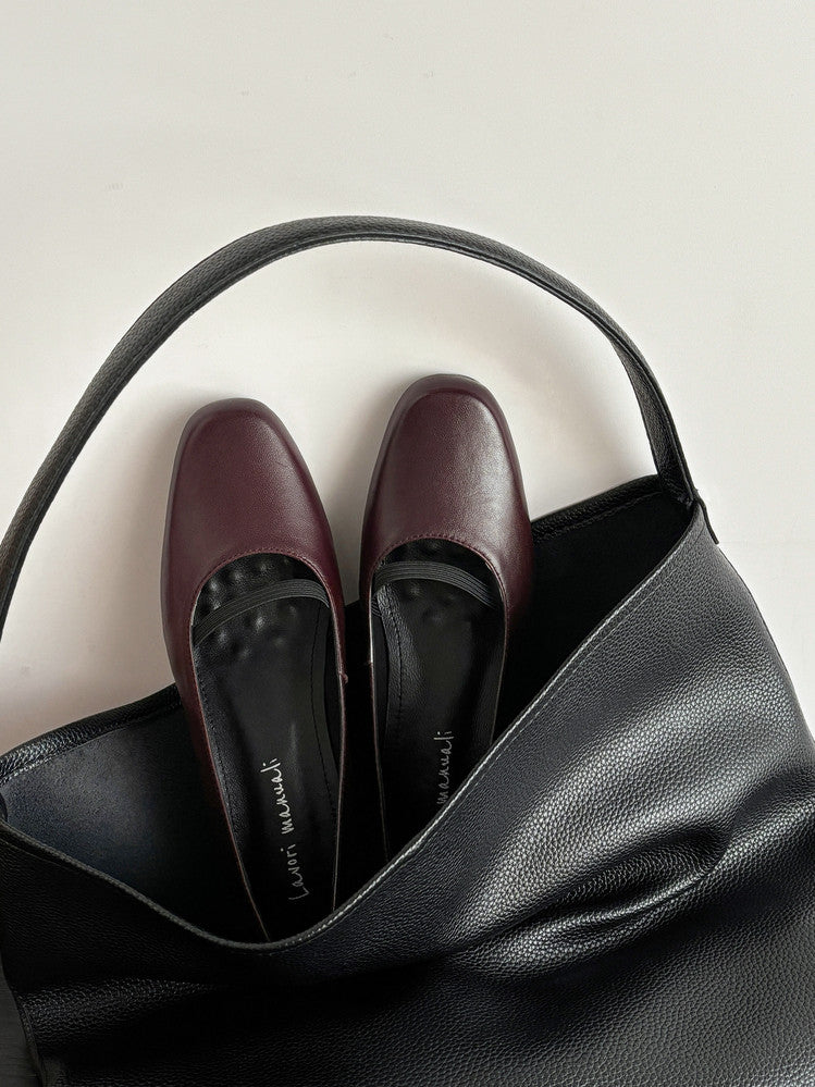 Karin Luna In Stock Spot Goods    Retro Elastic Band Chunky Heel Single Shoes