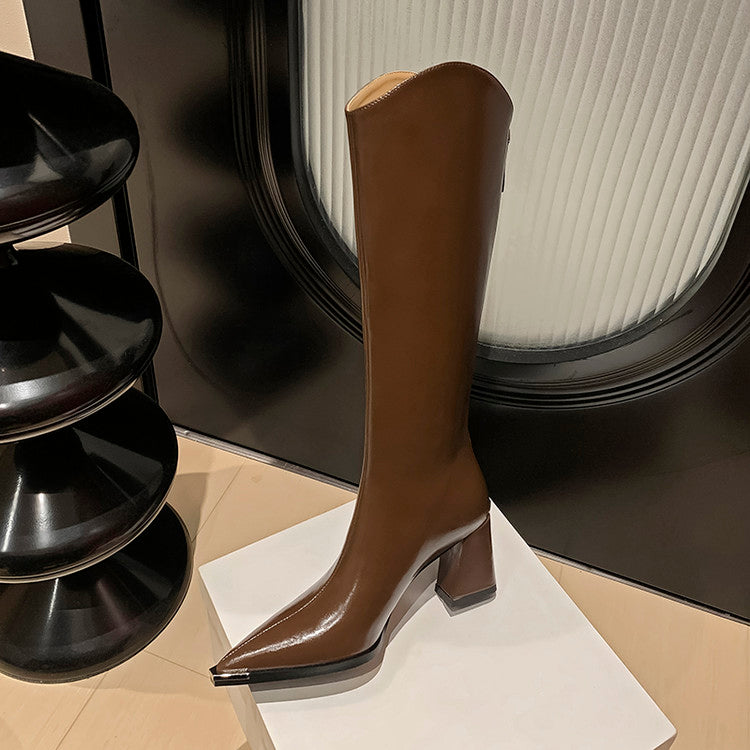 Karin Luna In Stock In-stock Pointed Toe Elegant High Heels v Slimming Effect Long Boots