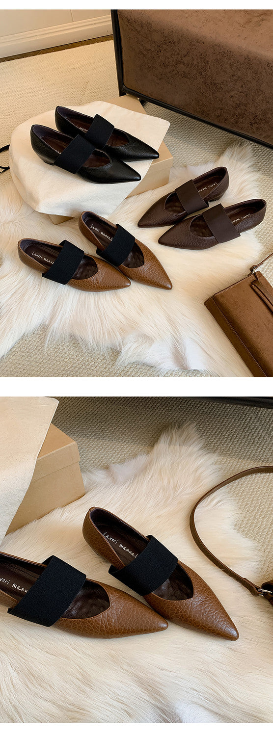 Karin Luna  Popular Pointed Toe Hidden Heel Strap Single Shoes