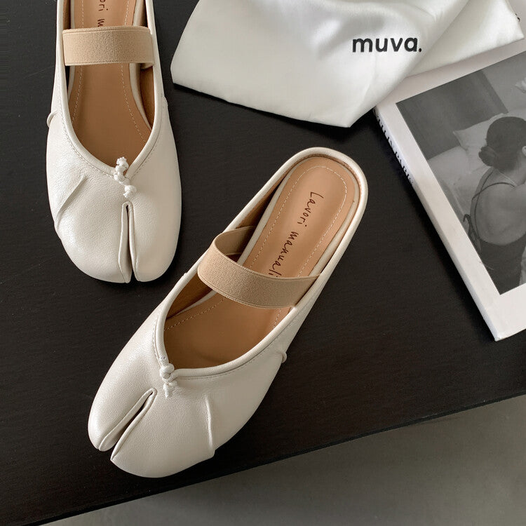 Karin Luna Classic Split-Toe Shoes  Explosive Pattern One-Strap Mary Jane Height-Increasing Full Leather Closed-Toe Slippers