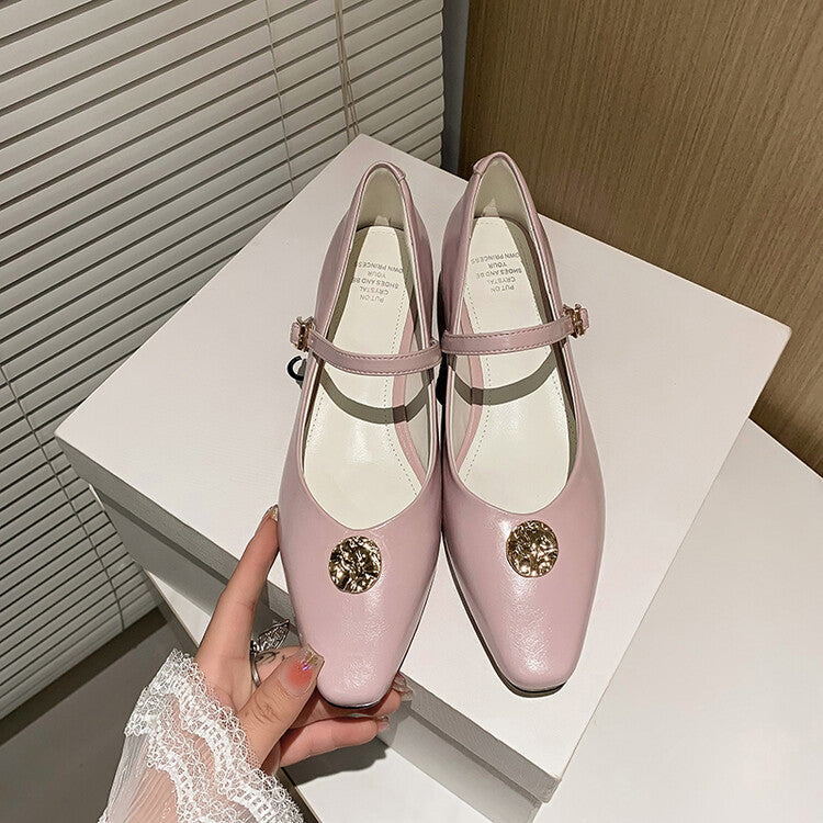 Karin Luna Camellia Story~In stock  Full Leather Shallow Mouth Single Shoes