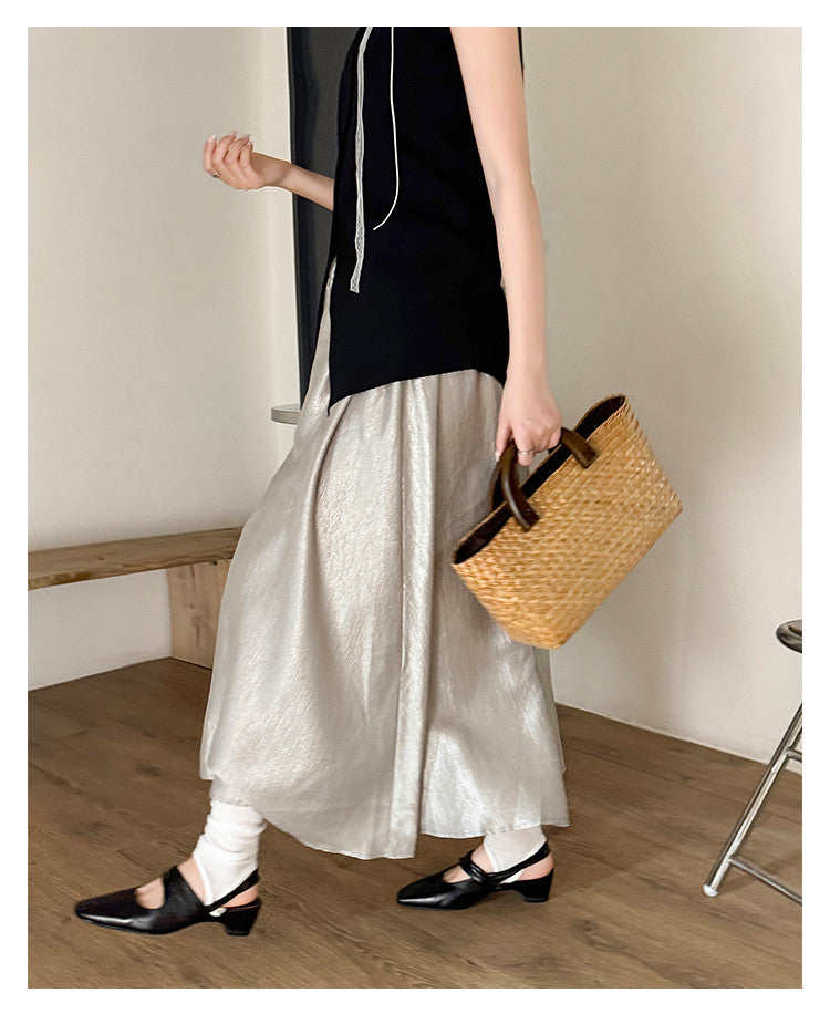 Karin Luna In Stock  Spot Goods Small Square Toe Wrinkled Chunky Heel Closed-Toe Sandals
