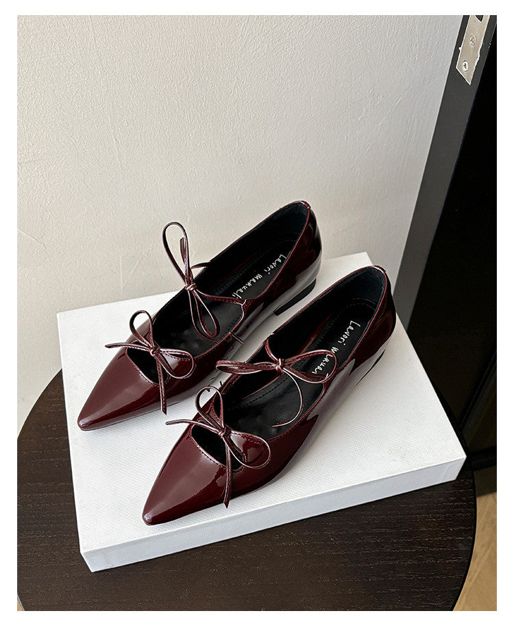 Karin Luna In Stock Spot Goods  Hot-selling Element Bowknot Square Toe Pointed Toe Single Shoes