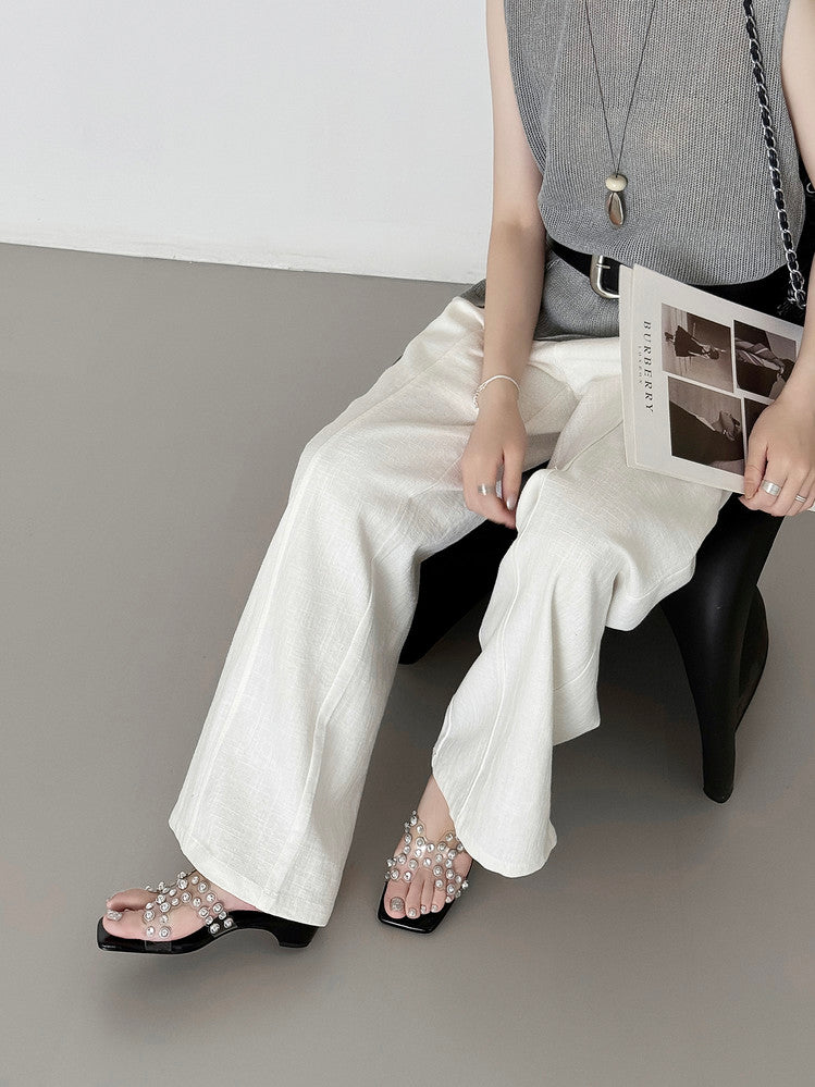 Karin Luna In Stock Spot Goods Classic versatile transparent sequin slippers