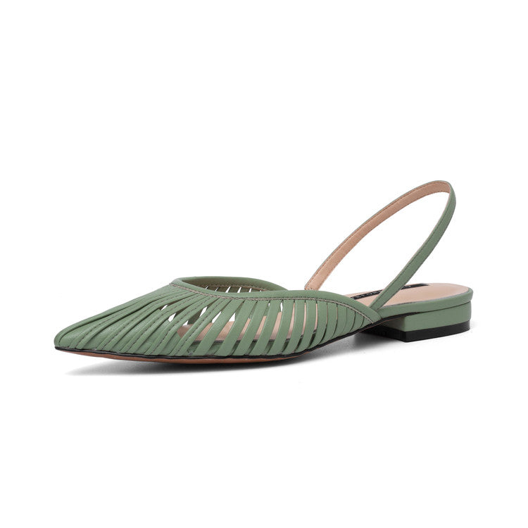 Karin Luna Bestseller Spot Goods French Retro Style Thin Strap Flat Heel Closed Toe Slippers