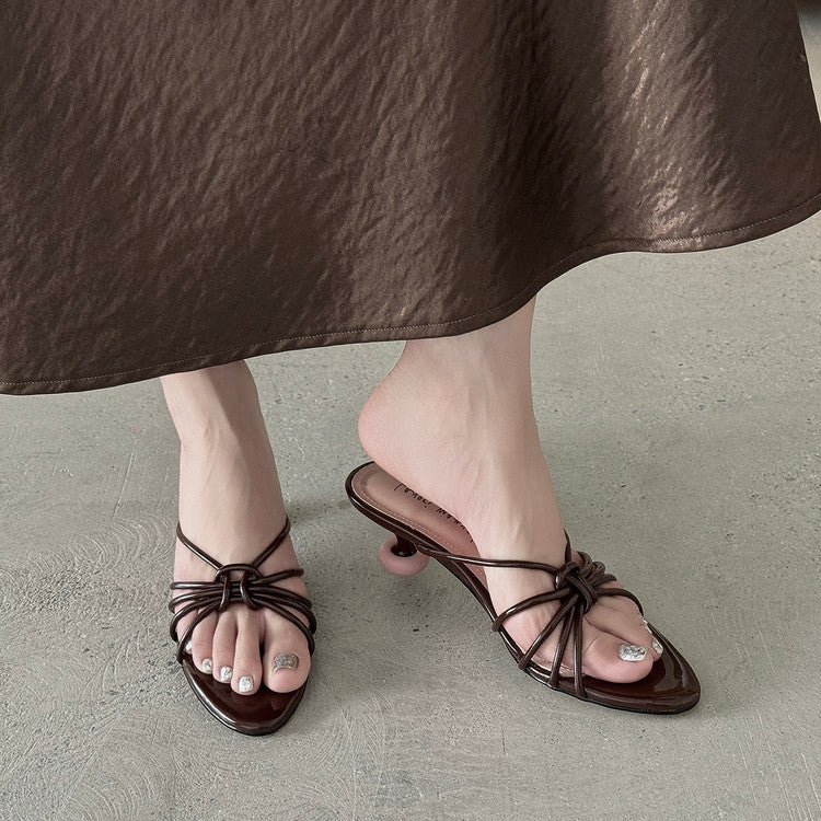 Karin Luna In Stock In Stock  In Stock Round Toe Cross Hollow Round Toe Stiletto Slippers