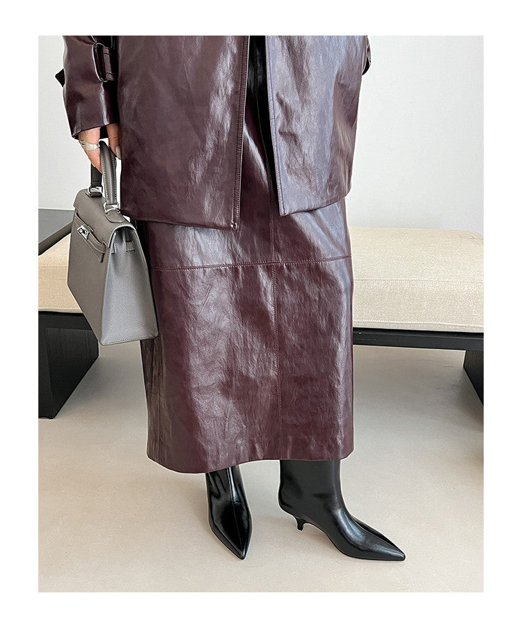 Karin Luna In Stock Spot Goods Minimalist Tube Kitten Heel Short Boots