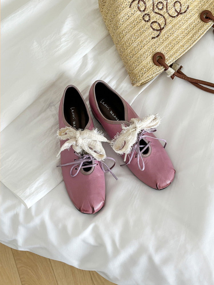Karin Luna In Stock In Stock  Xiaohongshu Hot Sale Full Leather Round Toe Deep Mouth Single Shoes