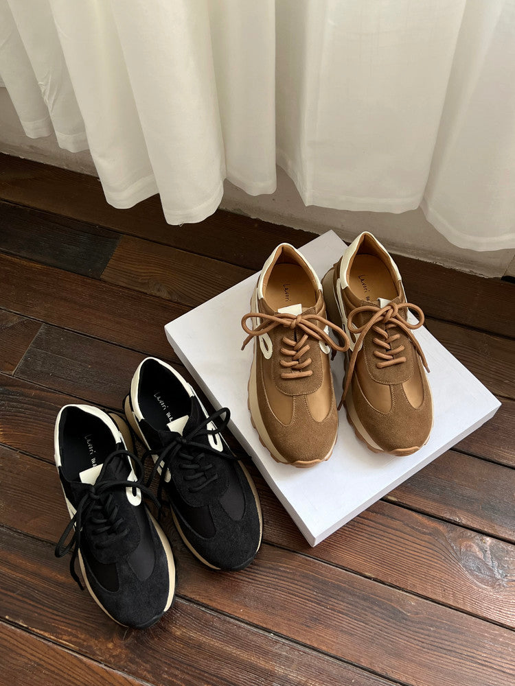 Karin Luna Casual Shoes Series~  In Stock Hot-Selling Versatile Lace-Up Thick-Soled Deep Mouth Single Shoes