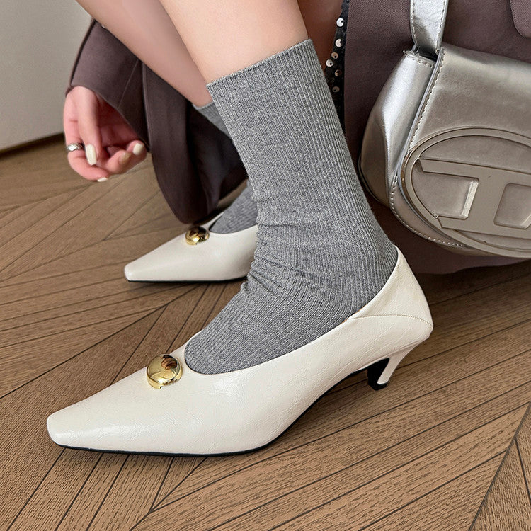 Karin Luna In Stock In Stock ~Basic Versatile French Style Small Square Toe Shallow Mouth Single Shoes