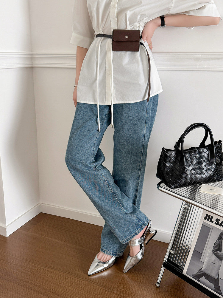 Karin Luna In Stock Spot Goods  Pointed Toe Irregular Heel Elegant Retro Strap Slippers