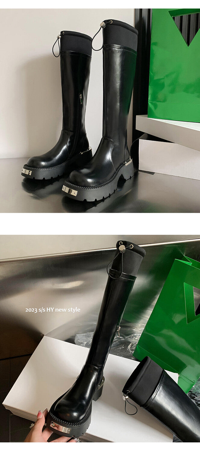 Karin Luna High Volume Bestseller  Comes with data plan included Front Metal Patch Drawstring design Full Cowhide Long Boots