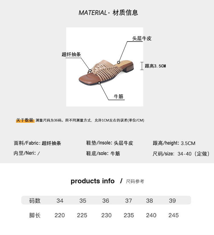Karin Luna In Stock Spot Goods  Resort Style Handwoven Flat Sole Slippers
