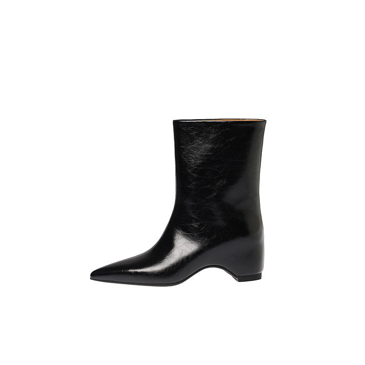 Karin Luna Elegant Pointed Toe Hidden Wedge Short Boots