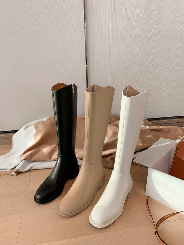 Karin Luna Internet Celebrity Photo  Best-selling in stock Full Leather Basic Long Boots  Winter Essential Combat Boots